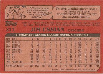 Jim Essian  baseball card collectible - Main Image 2