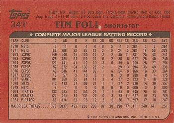 Tim Foli  baseball card collectible - Main Image 2