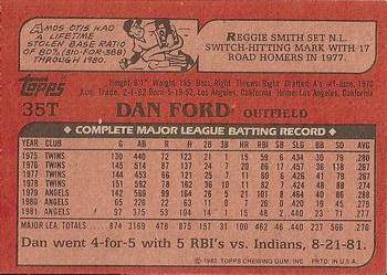 Dan Ford  baseball card collectible - Main Image 2