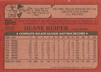 Duane Kuiper  baseball card collectible - Main Image 2