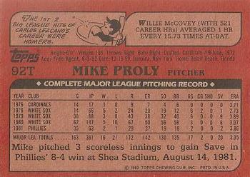 Mike Proly  baseball card collectible - Main Image 2