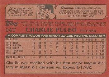 Charlie Puleo  baseball card collectible - Main Image 2