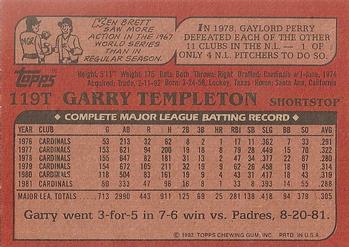 Garry Templeton  baseball card collectible - Main Image 2