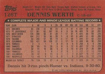 Dennis Werth  baseball card collectible - Main Image 2