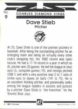 Dave Stieb  baseball card collectible - Main Image 2