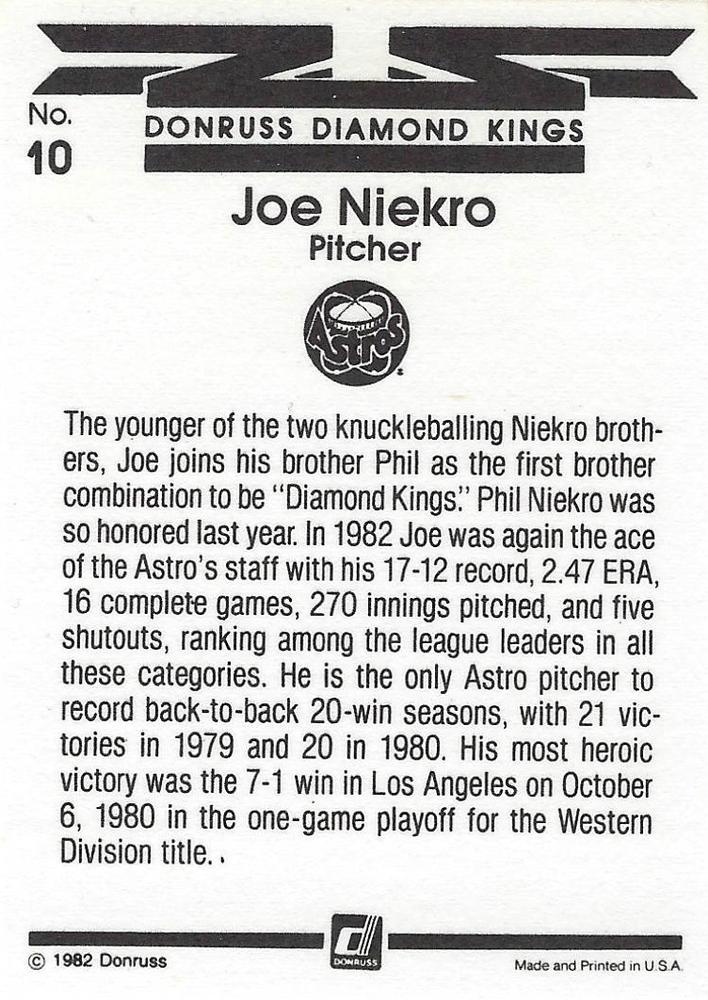 Joe Niekro  baseball card collectible - Main Image 2