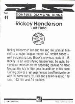 Rickey Henderson  baseball card collectible - Main Image 2