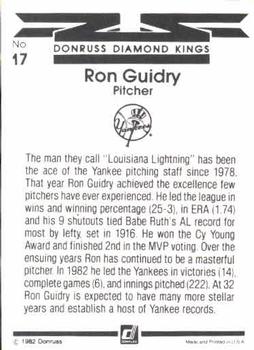 Ron Guidry  baseball card collectible - Main Image 2