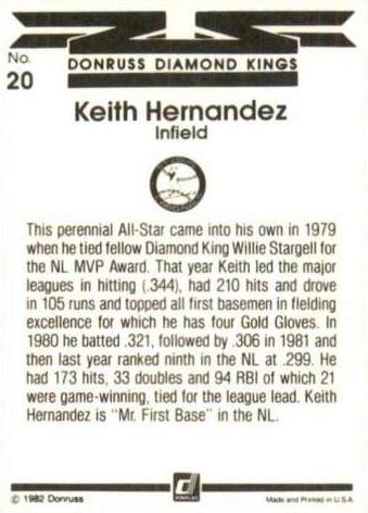 Keith Hernandez  baseball card collectible - Main Image 2