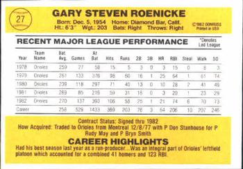 Gary Roenicke  baseball card collectible - Main Image 2