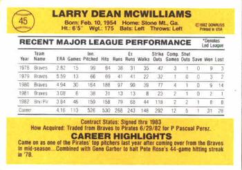 Larry McWilliams  baseball card collectible - Main Image 2