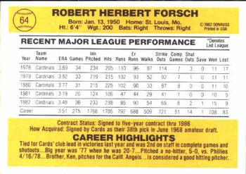 Bob Forsch  baseball card collectible - Main Image 2