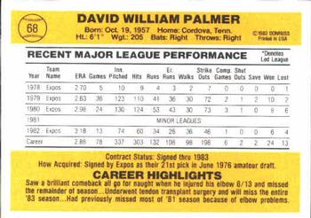 David Palmer  baseball card collectible - Main Image 2