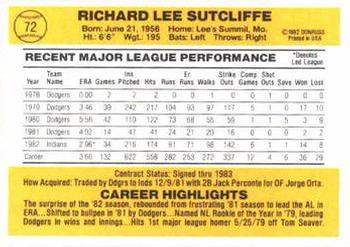 Rick Sutcliffe  baseball card collectible - Main Image 2