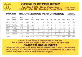 Jerry Remy  baseball card collectible - Main Image 2