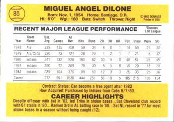 Miguel Dilone  baseball card collectible - Main Image 2