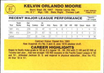Kelvin Moore  baseball card collectible - Main Image 2