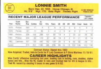 Lonnie Smith  baseball card collectible - Main Image 2