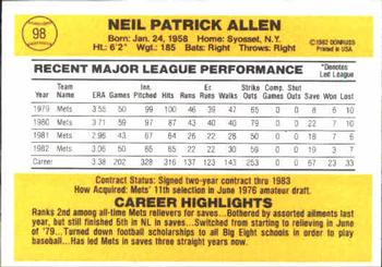 Neil Allen  baseball card collectible - Main Image 2