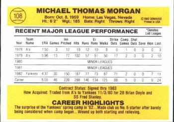 Mike Morgan  baseball card collectible - Main Image 2