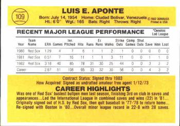 Luis Aponte  baseball card collectible - Main Image 2