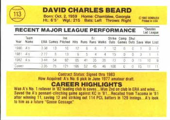 Dave Beard  baseball card collectible - Main Image 2
