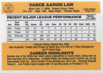 Vance Law  baseball card collectible - Main Image 2