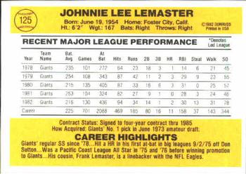 Johnnie LeMaster  baseball card collectible - Main Image 2