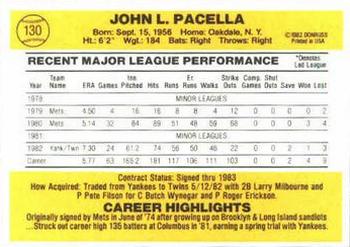 John Pacella  baseball card collectible - Main Image 2