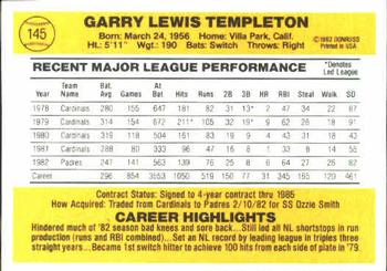Garry Templeton  baseball card collectible - Main Image 2