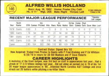 Al Holland  baseball card collectible - Main Image 2