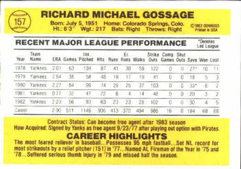 Rich Gossage  baseball card collectible - Main Image 2