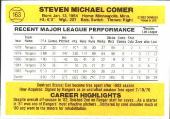 Steve Comer  baseball card collectible - Main Image 2