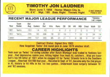 Tim Laudner  baseball card collectible - Main Image 2
