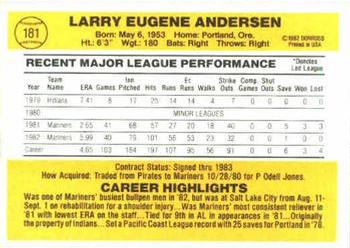Larry Andersen  baseball card collectible - Main Image 2