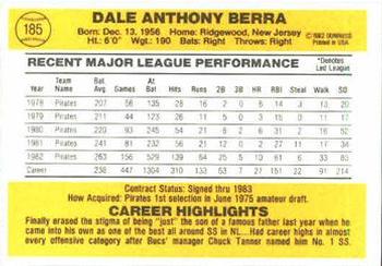 Dale Berra  baseball card collectible - Main Image 2