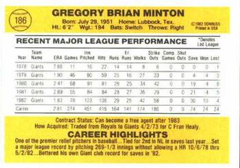 Greg Minton  baseball card collectible - Main Image 2