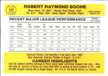 Bob Boone  baseball card collectible - Main Image 2