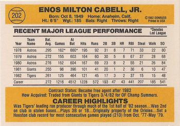 Enos Cabell  baseball card collectible - Main Image 2