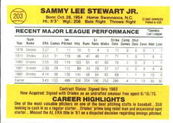 Sammy Stewart  baseball card collectible - Main Image 2