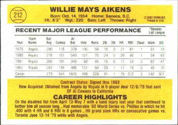 Willie Aikens  baseball card collectible - Main Image 2
