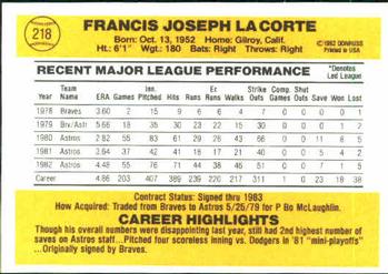 Frank LaCorte  baseball card collectible - Main Image 2
