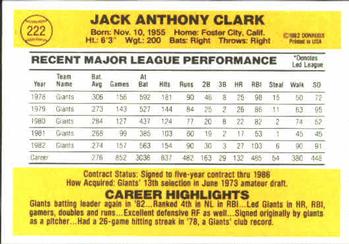 Jack Clark  baseball card collectible - Main Image 2