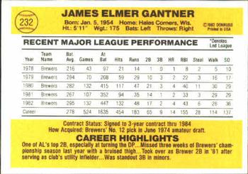 Jim Gantner  baseball card collectible - Main Image 2