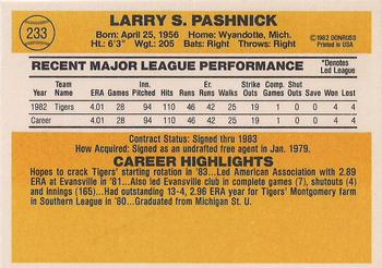 Larry Pashnick  baseball card collectible - Main Image 2