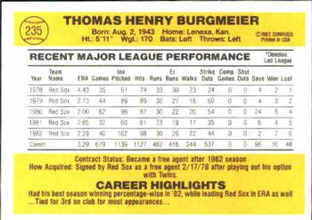 Tom Burgmeier  baseball card collectible - Main Image 2