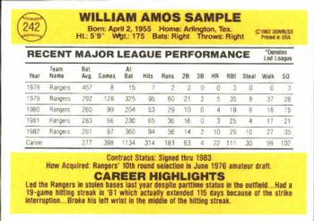 Billy Sample  baseball card collectible - Main Image 2