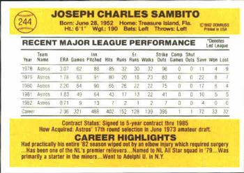 Joe Sambito  baseball card collectible - Main Image 2