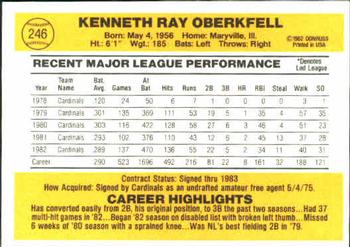Ken Oberkfell  baseball card collectible - Main Image 2