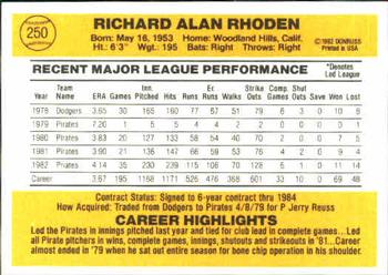 Rick Rhoden  baseball card collectible - Main Image 2
